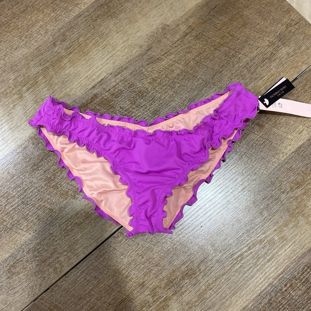 Purple Ruffled Bikini Bottom